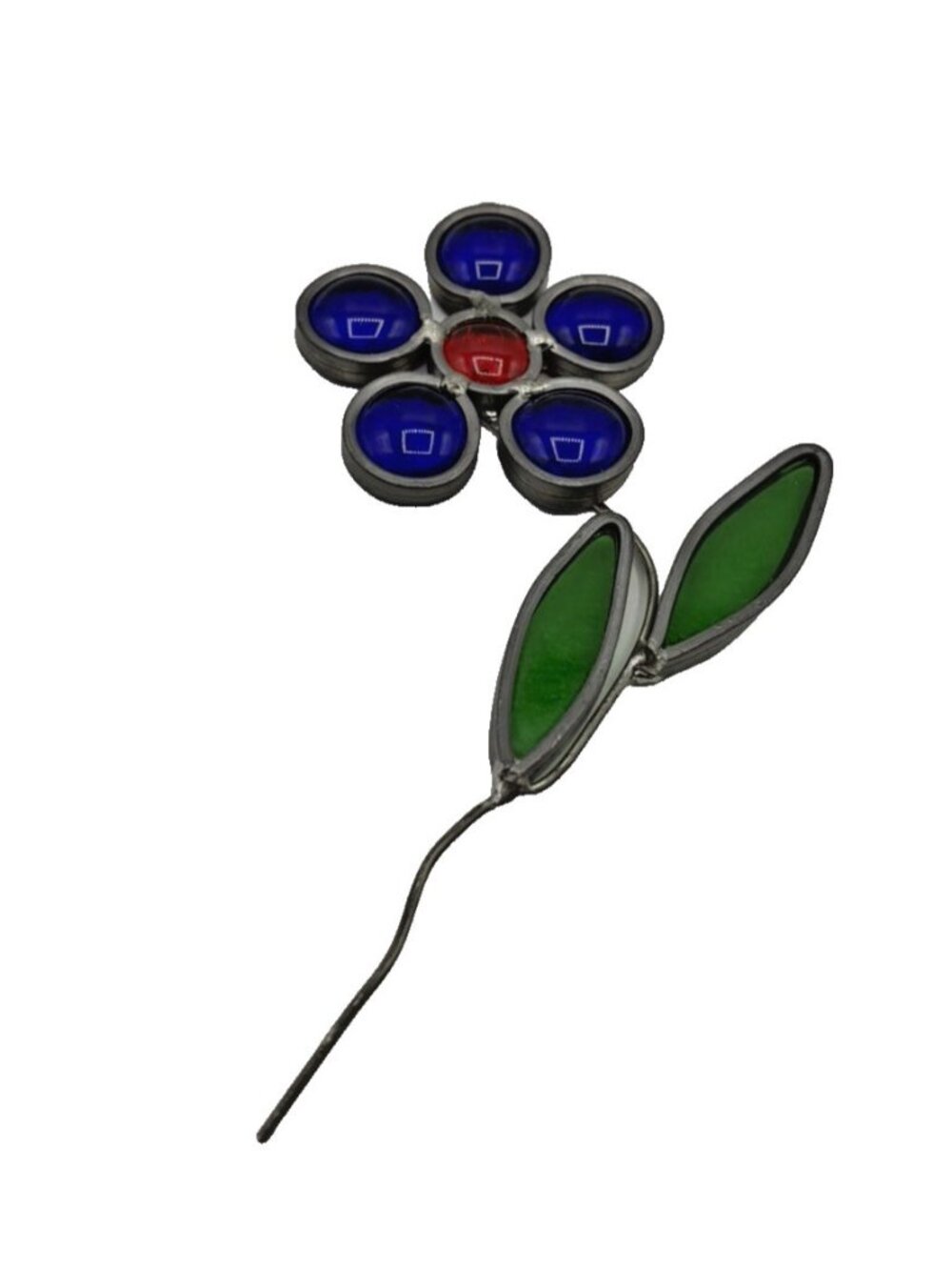 Blue Flower Stained Glass Suncatcher Handmade Window Hanging